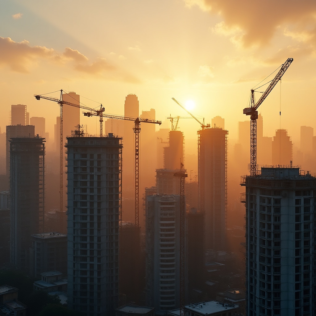 Construction development in Chile urban landscape